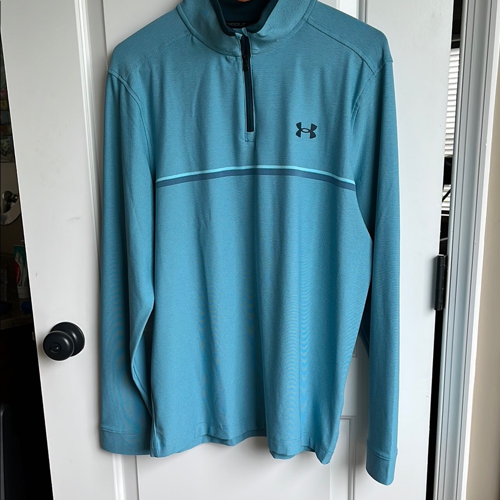 Under Armour Men's Teal Blue 1/4 zip Golf shirt